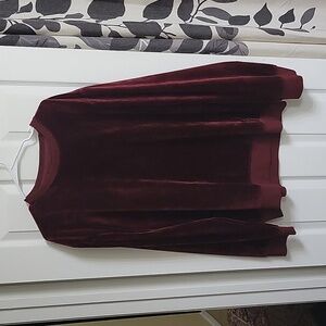 3XL Akademiks Maroon Velvet Embroidered Sweater